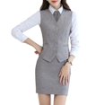 thumbnail image 1 of Chaleco formal con cuello en V de negocios para mujer Chaleco de color sólido para mujer de oficina, 1 of 5