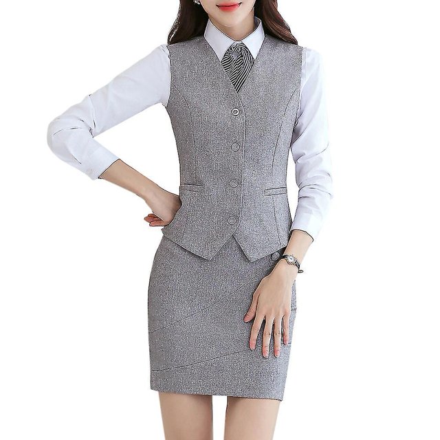 Chaleco formal con cuello en V de negocios para mujer Chaleco de color sólido para mujer de oficina