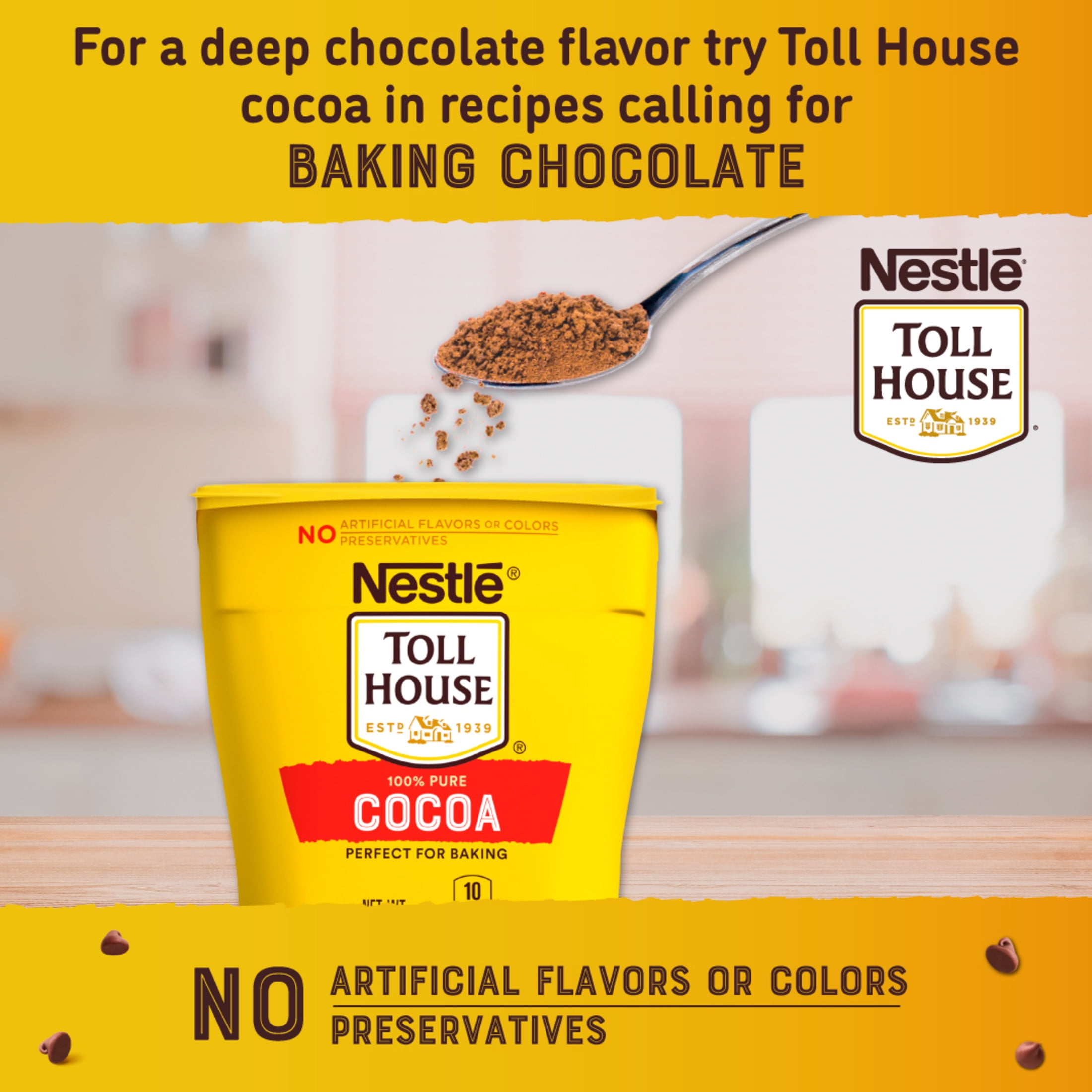 Nestle Toll House Deep Chocolate Cocoa Flavor Powder, 100% Pure Cocoa, 8 oz Box