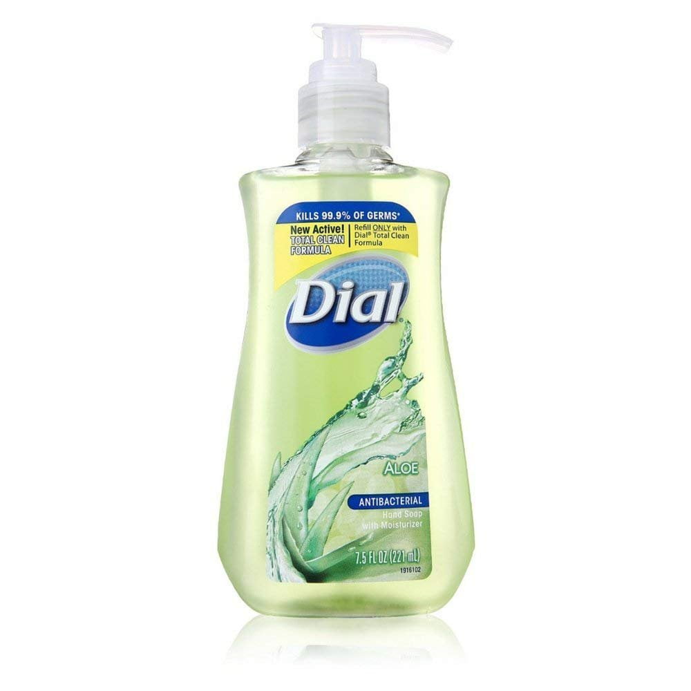 Dial Liquid Antibacterial Liquid Hand Soap, Moisturizing Aloe, Pump, 7.