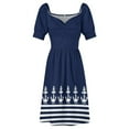 thumbnail image 5 of Robe d'Été à Rayures Bleu Marine et Ancre Blanche Robe Femme 2024 Vêtements pour Femmes, 5 of 5