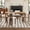 White+Natural, variant on GDF Studio 5-Piece Mid-Century Modern Dining Set with Rectangular Table & Upholstered Chairs, White+Natural