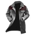 thumbnail image 2 of Men's Gradient Button Pocket Work Jacket with Fleece Lining and Suede Lining, Casual Long Coat Gray XL, 2 of 4