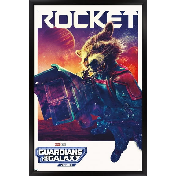 Marvel Guardians of the Galaxy Vol. 3 - Rocket One Sheet Wall Poster, 22.375" x 34" Framed