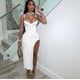 thumbnail image 3 of Vestidos de fiesta de noche sexys con cortes laterales, vestidos de mujer con tirantes finos, escote en V, espalda descubierta, ajustados, vestido largo, elegante para cumpleaños y graduación, 3 of 5