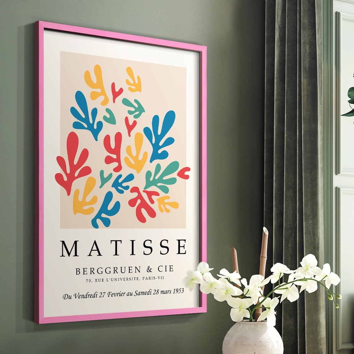 Matisse CCCXLV in Pink Solid Wood 16 x 20 Framed Print