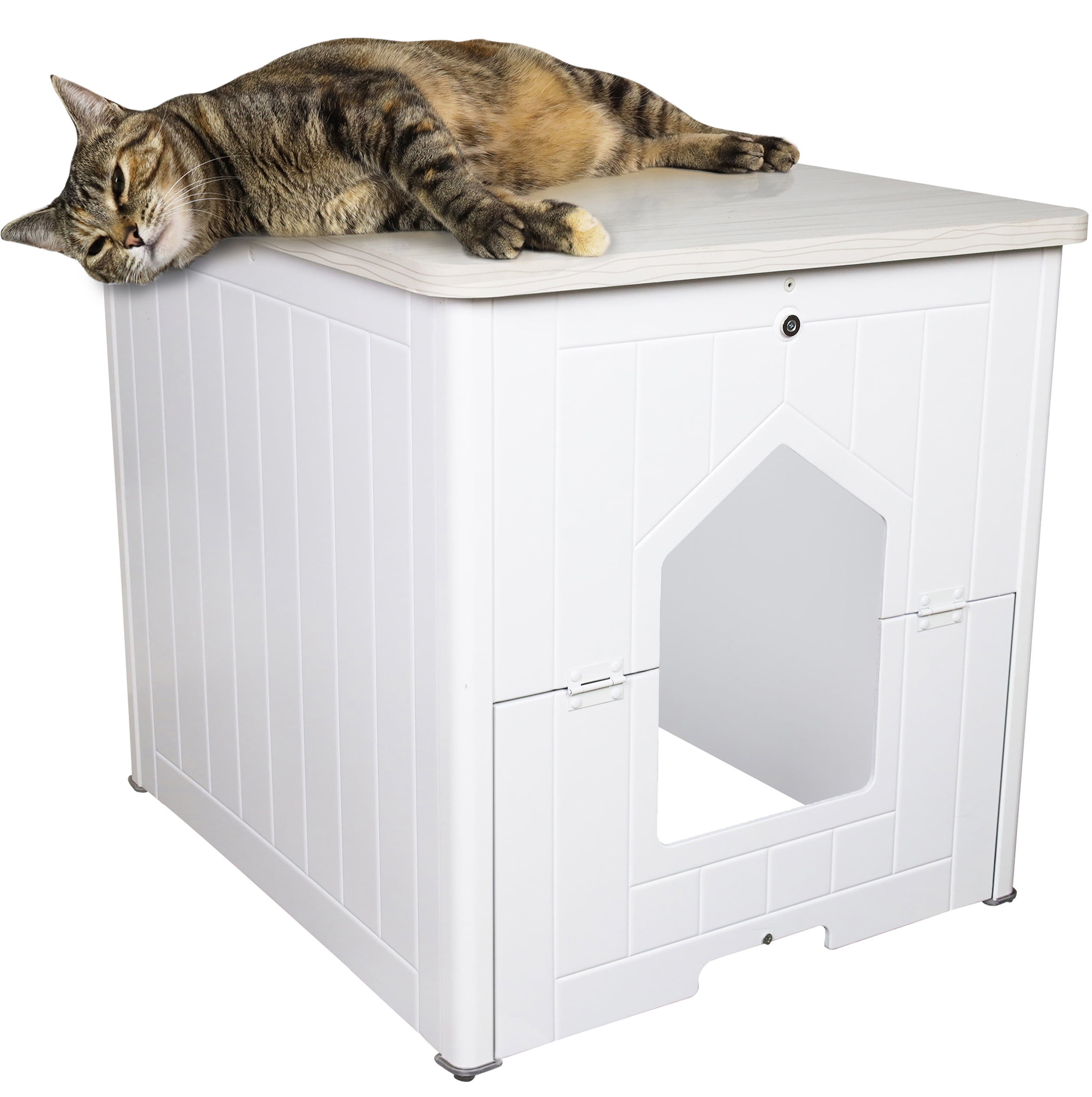Palram Pets CATSHIRE Cat Litter Box Furniture with Door Latch