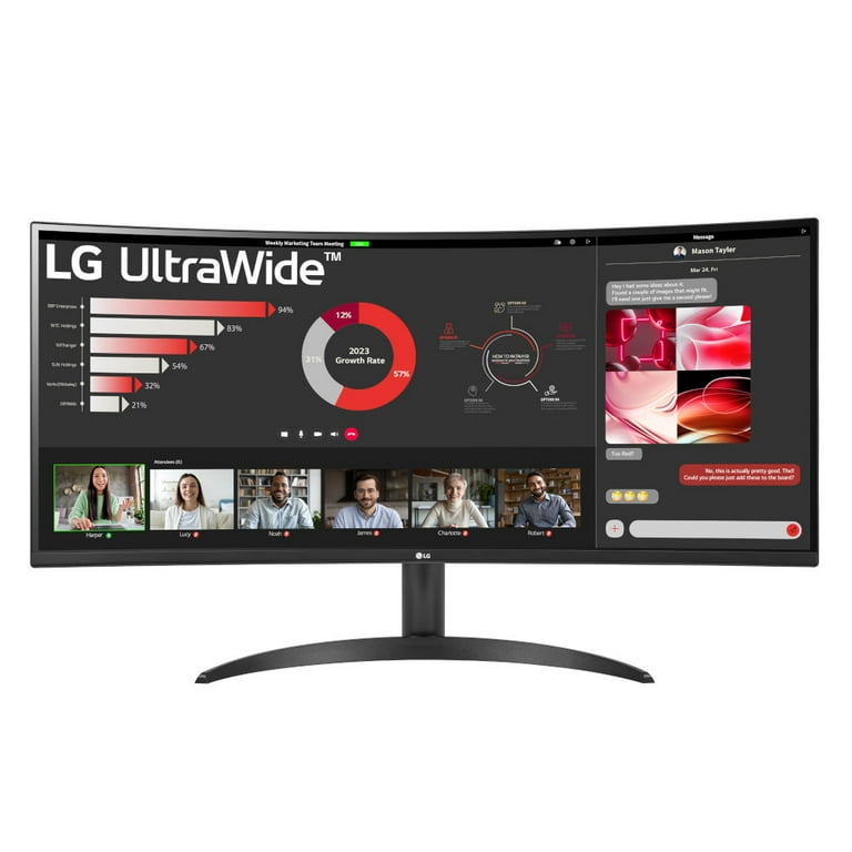 LG 34 inch Curved Ultrawide™ WQHD (3440 x 1440) Monitor, Black