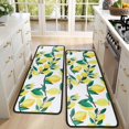 thumbnail image 4 of Kitchen Rugs Sets Of 2,Yellow Lemon Fruit Branches White Pattern Anti Fatigue Kitchen Mat Rugs Non Slip Washable,Decorative Kitchen Floor Mats for Kitchen,Sink,Laundry,17"x47"+17"x47", 4 of 5