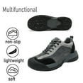 thumbnail image 4 of Mens Leather Outdoor Hiking Shoes Casual Breathable Sneakers Non-slip Wearable Work Shoes Comfortable Driving Shoes Gray 7.5 UK, 4 of 7