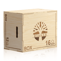 DIAGSH 3-in-1 Plywood Plyo Box, 12 x 16 x 20 in, Supports Up to 400 lb, Jump Training & Exercise, 1 Pack