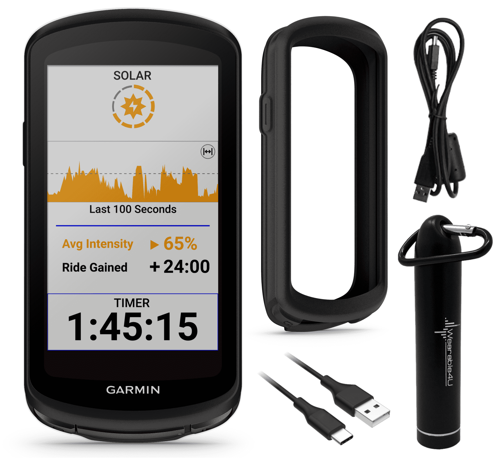 Garmin Edge 1040 Cycling Computer with Solar Charging Capabilities, On and Off-Road with Wearable4U Power Bank Bundle - Walmart.com