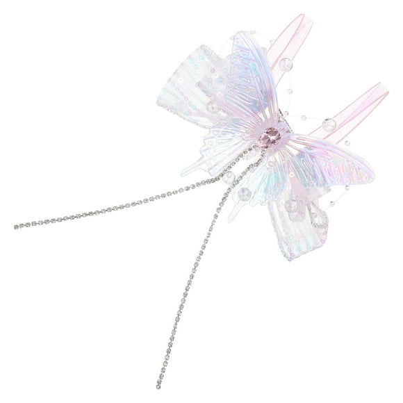 Milisten Tassel Hair Clips Butterfly Shape Pink 1Set for Daily Wear