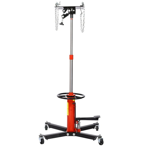 Versatile 1660lbs Transmission Jack - Two Stage Hydraulic, Extended Lift Range 32"-70", Sturdy Construction, Easy Mobility