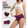 thumbnail image 5 of PULIOU Women's Cotton Underwear, High Waisted Briefs, Full Coverage Tag-Free Panties, 5-Pack (Classic Dark Solids, L), 5 of 8