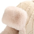 thumbnail image 6 of Tittly Winter Hats Beanie Cosy Beanie Hat Women Warm Faux Trapper Hat Fuzzy Ear Ski Snow Hats For Outdoors Skull Caps Hats for Women Beige One Size, 6 of 8