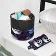 thumbnail image 6 of PhooArto Travel Cosmetic Bags Barrel Makeup Bag, Multifunctional Toiletry Bucket Bags Round Organizer Storage Pocket, Blue Pink Flower Skull, 6 of 6