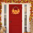 thumbnail image 5 of Qocolhg Fall Decorations For Home, Thanksgiving Harvests Festival Maple Leaf Pumpkin Wall Hanging Rattan Circle Autumns Color Maple Leaf Pumpkin Fruit String, Thanksgiving Decorations Indoor Outdoor, 5 of 6