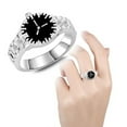 thumbnail image 4 of Anillo con forma de reloj para pareja, elegante y creativo, para fiesta, cumpleaños, boda, promesa, joyería, decoración, regalo, talla 9 (plata), 4 of 6