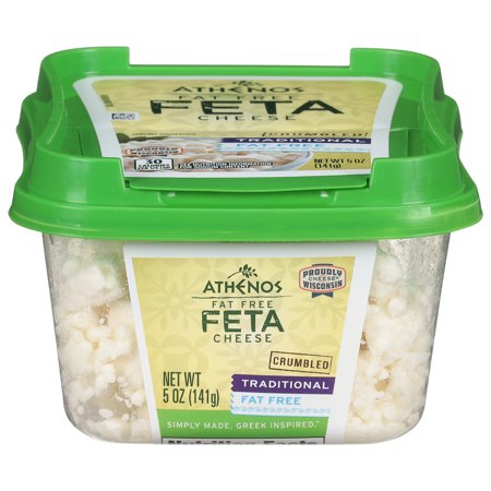 Athenos Traditional Crumbled Fat Free Feta Cheese, 5 oz Tub
