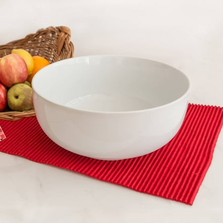 White Porcelain Bowl - Better Homes & Gardens Large Porcelain Round Bowl, White
