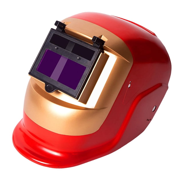 Protector facial de soldadura de oscurecimiento automático Protector ocular profesional resistente al calor para rojo y dorado Gloria escudo de soldadura