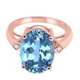 thumbnail image 2 of Mauli Jewels Rings for Women 14x10 MM Blue Topaz and Diamond Ring 4-prong 10K Rose Gold, 2 of 6