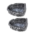 thumbnail image 3 of 2pcs platos de agua reptiles alimentador de tazones de comida para camaleón tortuga de rana cuernos Rectángulo, 3 of 8