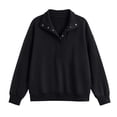 thumbnail image 4 of SUNBS Half Button Pullover Sweatshirt for Women Fall Oversized Casual Fleece Tops with Stand Collar, 4 of 8