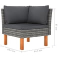 thumbnail image 4 of vidaXL 9 Piece Garden Lounge Set with Cushions Poly Rattan Grey, 4 of 4