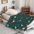 thumbnail image 4 of Christmas Blankets Christmas Snowman Santa Claus Throw Blankets Green Holiday Christmas Fleece Blanket Soft, Plush, Warm Winter Throw Blankets for Couch, Bed, Sofa 60"X50", 4 of 6