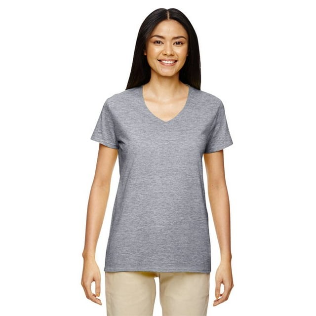 Gildan G500VL T-Shirt en Coton Épais à Col en V pour Femmes