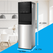Bottom Loading Water Dispenser with Compressor Cooling, Stainless Steel Body & Aluminum Motor, High Dispensing Area, Safety Lock