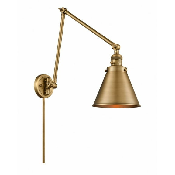 238-BB-M13-BB-Innovations Lighting-Appalachian - 1 Light Double Extension Swing Arm Wall Sconce In Traditional Style-30 Inches Tall and 8 Inches