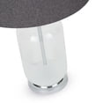 thumbnail image 3 of HomeRoots 528686 27 in. Glass LED Table Lamp with Drum Shade, Clear & Gray, 3 of 5