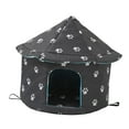 thumbnail image 2 of Casas para para el invierno, al aire libre, impermeables, cálidas, resistentes a la intemperie, cama para , perrera para , Redondo M Negro Yinane Refugio de gatos callejeros, 2 of 8
