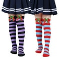 thumbnail image 5 of Esaierr 3 Pairs Kids Girls Christmas Socks Knee High Socks Long Socks Soft Cute Bow Socks for 7-12Y, 5 of 5