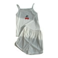 thumbnail image 1 of Cathalem Baby Girls Short Sets 2 Piec Ruffle Tops and Shorts 2PC Clothing Set,White 90, 1 of 3