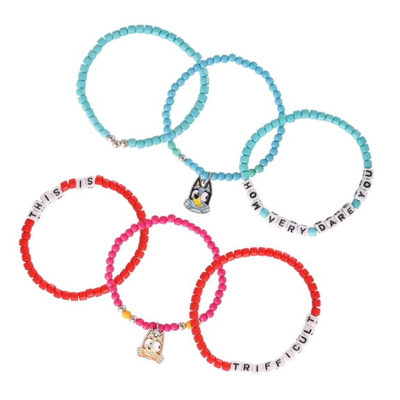 Bluey & Bingo 6 Piece Stretch Bracelet Set