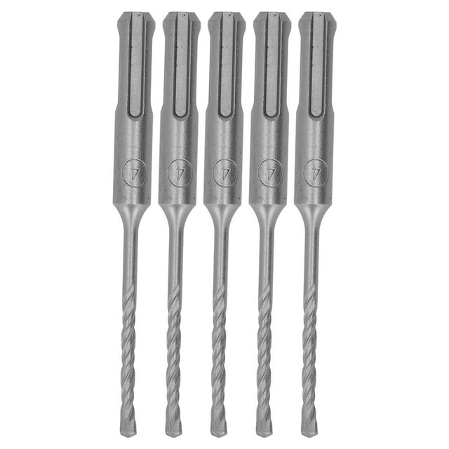 5 brocas para martillo rotatorio con punta de carburo cementado, espiral de 2 flautas, broca de impacto para ladrillo y piedra, 110 mm, diámetro abierto de 4 mm/0,16 pulgadas.