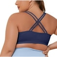 thumbnail image 3 of POIUYTR Plus Size High Support Cross Back Sports Bra - Women Breathable Mesh Wireless Workout Top with Wide Straps, 3 of 5