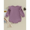 thumbnail image 4 of Bagilaanoe Newborn Baby Girl Oversized Romper Sweatshirt Long Sleeve Bodysuits Letter Print Pullover 6M 12M 18M 24M Infant Casual Tee Tops, 4 of 9