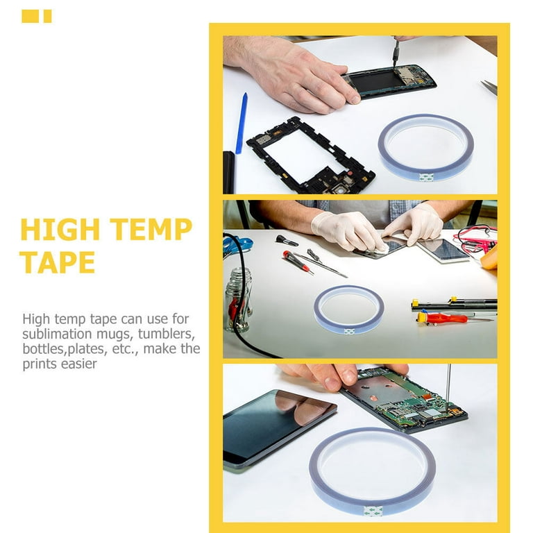 LUTER 7 Rolls High Temp Tape Heat Resistant Tape Thermal Tape for Heat  Transfer and Insulation Wave Soldering Sublimating Print DIY Crafts on Mug  Fabric (4/6/8/10/12/20/25mm x 10m Transparent): : Industrial 