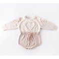 thumbnail image 1 of Baby Girl Long-sleeve Knitted Overalls Autumn Baby Romper, 1 of 4