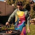thumbnail image 4 of Colorful Tie Dye Flow Ball Pattern Apron-Garden Aprons for Women with Pockets-Cotton Linen Waterproof Kitchen Cooking Gardening Aprons Adjustable for Kitchen,Cooking,BBQ and Salon 33x27 Inch, 4 of 7
