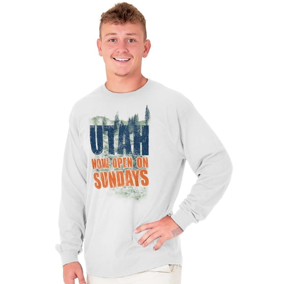Utah Now Open On Sundays UT State Souvenir Long Sleeve TShirt Men Women Brisco Brands