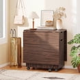 thumbnail image 2 of Costway Folding Dining Table with Lockable Wheels, 2 Drawers & 2 Cabinets for Small Spaces Walnut, 2 of 10