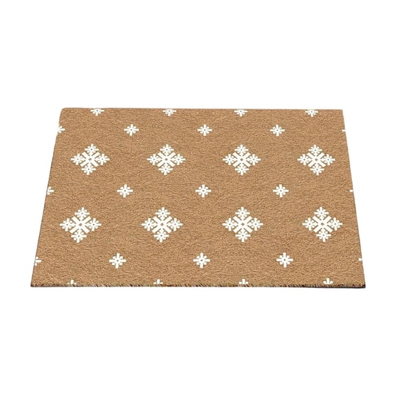 Christmas Doormat Faux Coir Outdoor Welcome Mat With Snowflake Holiday Front Door Rug For Indoor Outdoor Entryway