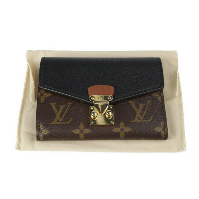 Authenticated Used LOUIS VUITTON Louis Vuitton Portefeuille Palace Compact  Trifold Wallet M67479 Monogram Canvas Leather Brown Black Gold Metal
