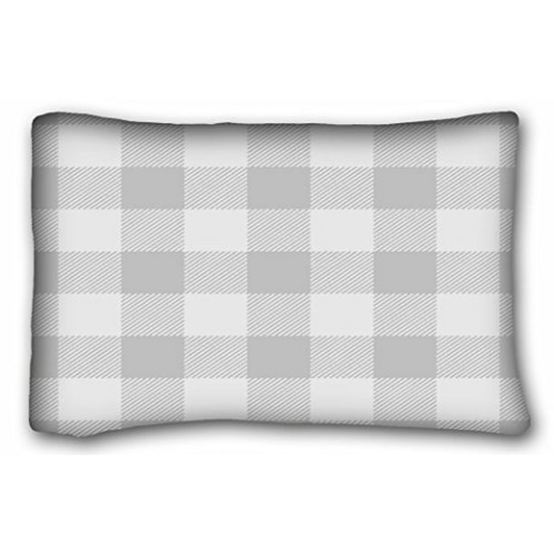 WinHome Popular Presents Light Gray And White Pillow Gingham Checkered
